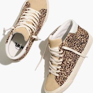 Madewell Tan and Black Animal Print Sneakers